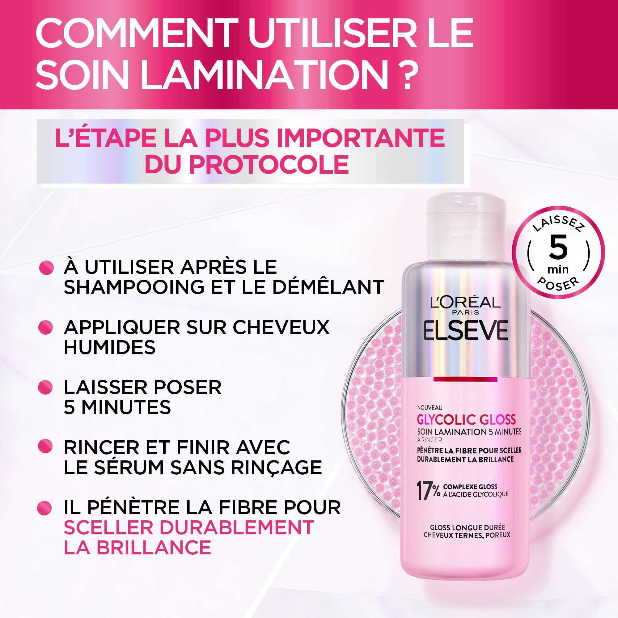 Elseve Glycolic Gloss Soin Lamination Gloss 5 minutes - L'Oréal Paris