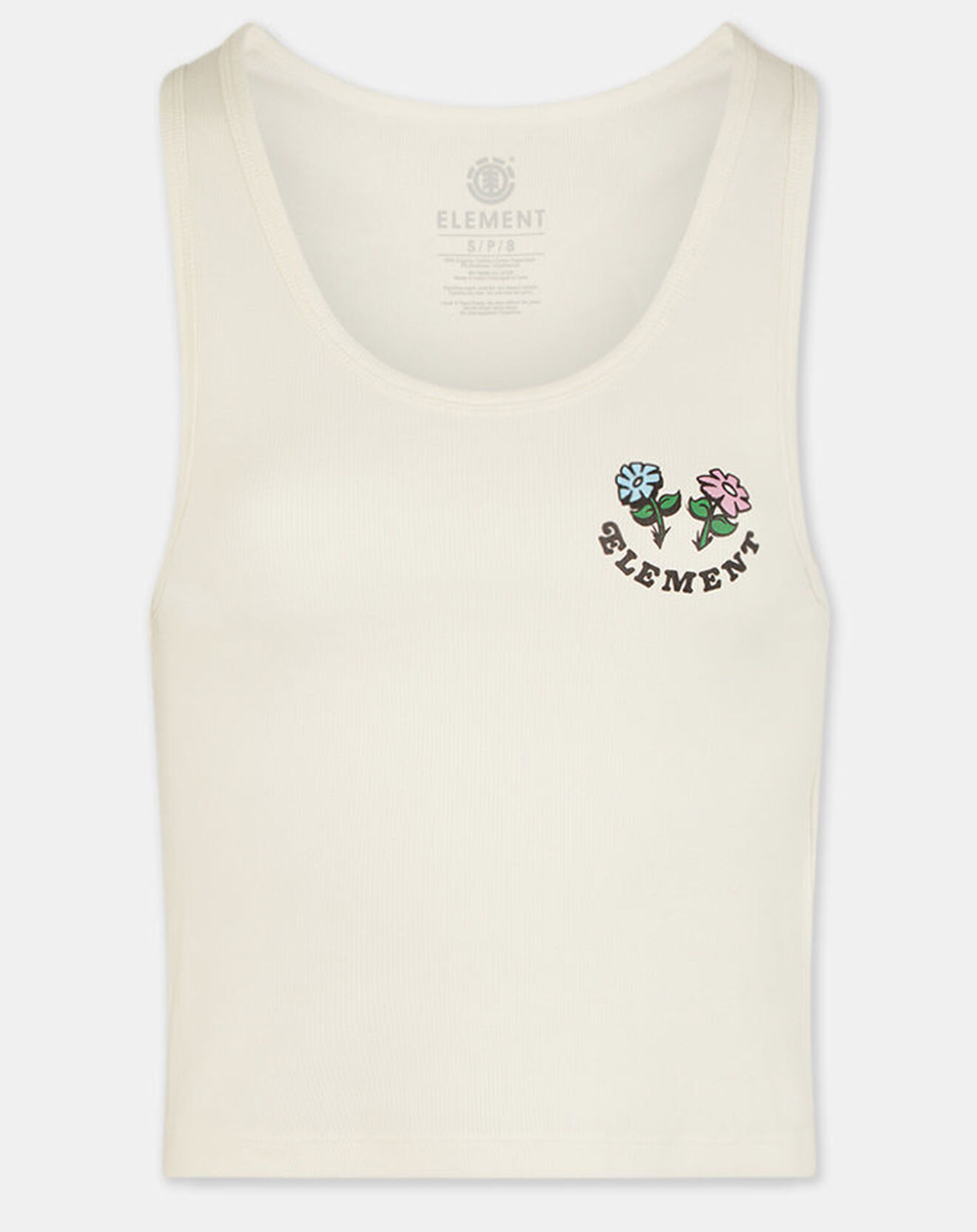 Element Crop-Top 100% Coton Bio Tank Smile écru