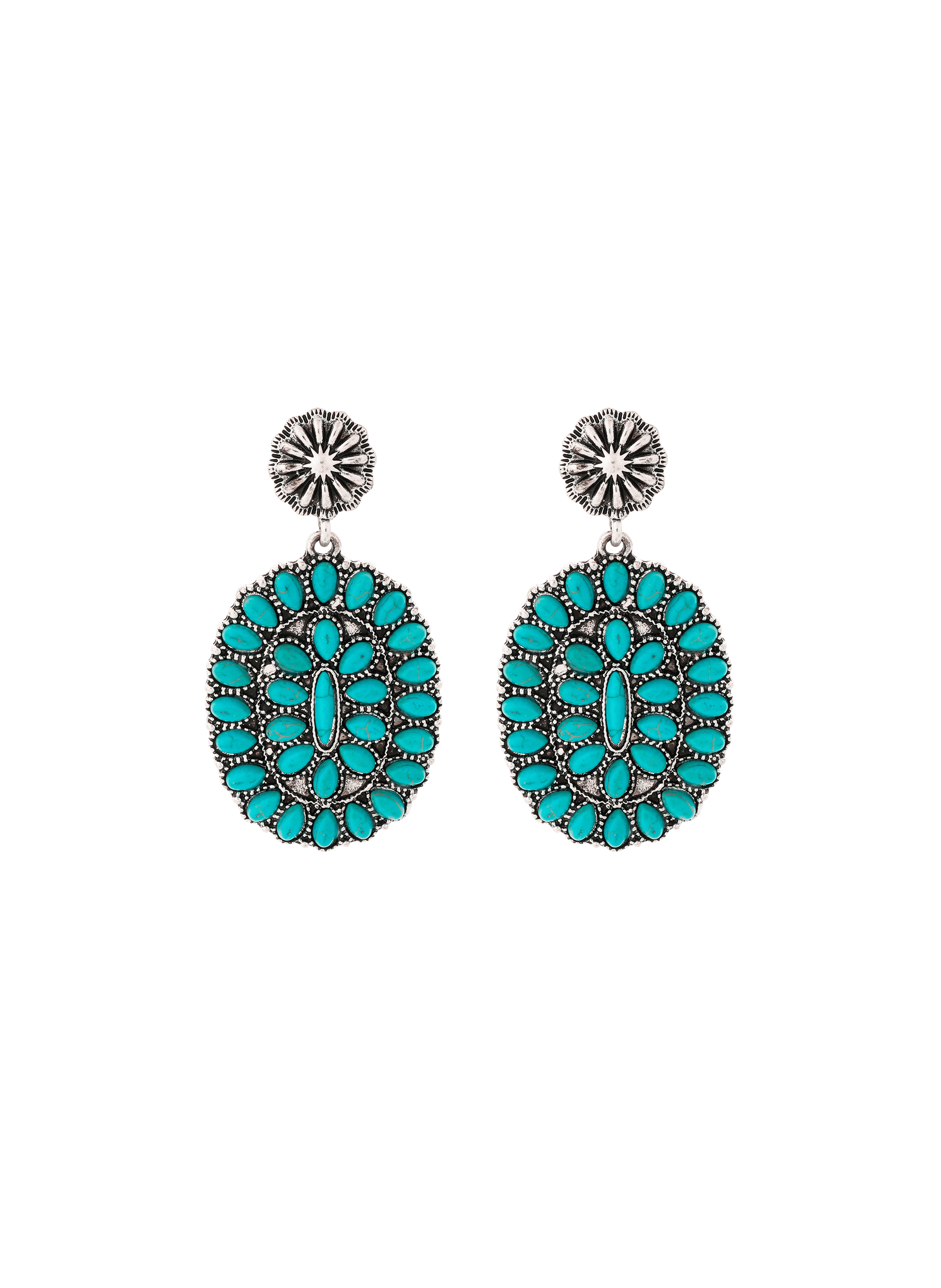 ETANIA - Boucles d'oreilles pendantes pour oreilles percées avec pierres en résine | Argent