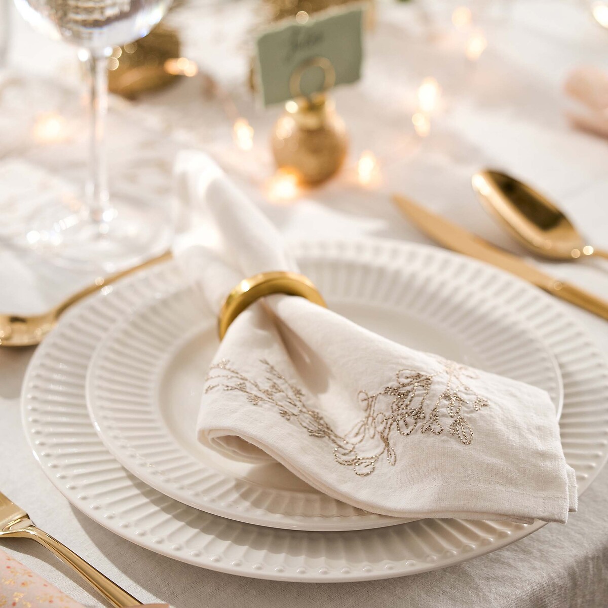 LA REDOUTE INTERIEURS<br>Conjunto de 6 pratos de porcelana, Jewely