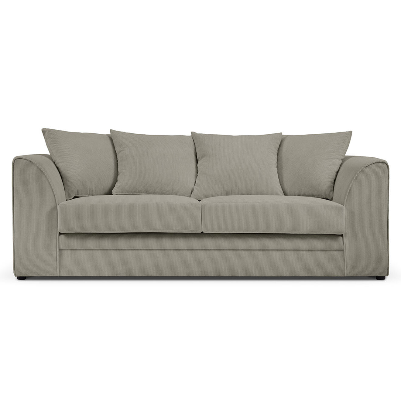 Mazzini Sofas Canapé Quince Velours côtelé 3 Places gris clair - 182x92x80 cm
