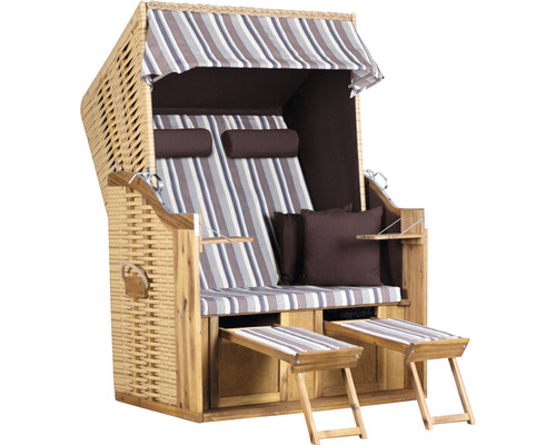 deVries Trend 10+ strandstoel, stof 741, hout, 120 x 80 x 160 cm, bruin