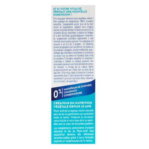 Phytoactif X'Tra Mag' Stress & Vitality 24 Comprimidos