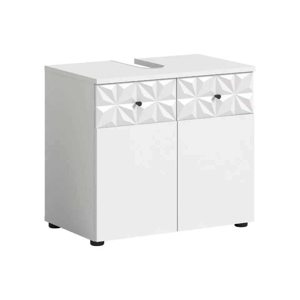 Hioshop Prisma wastafel 2 deuren wit