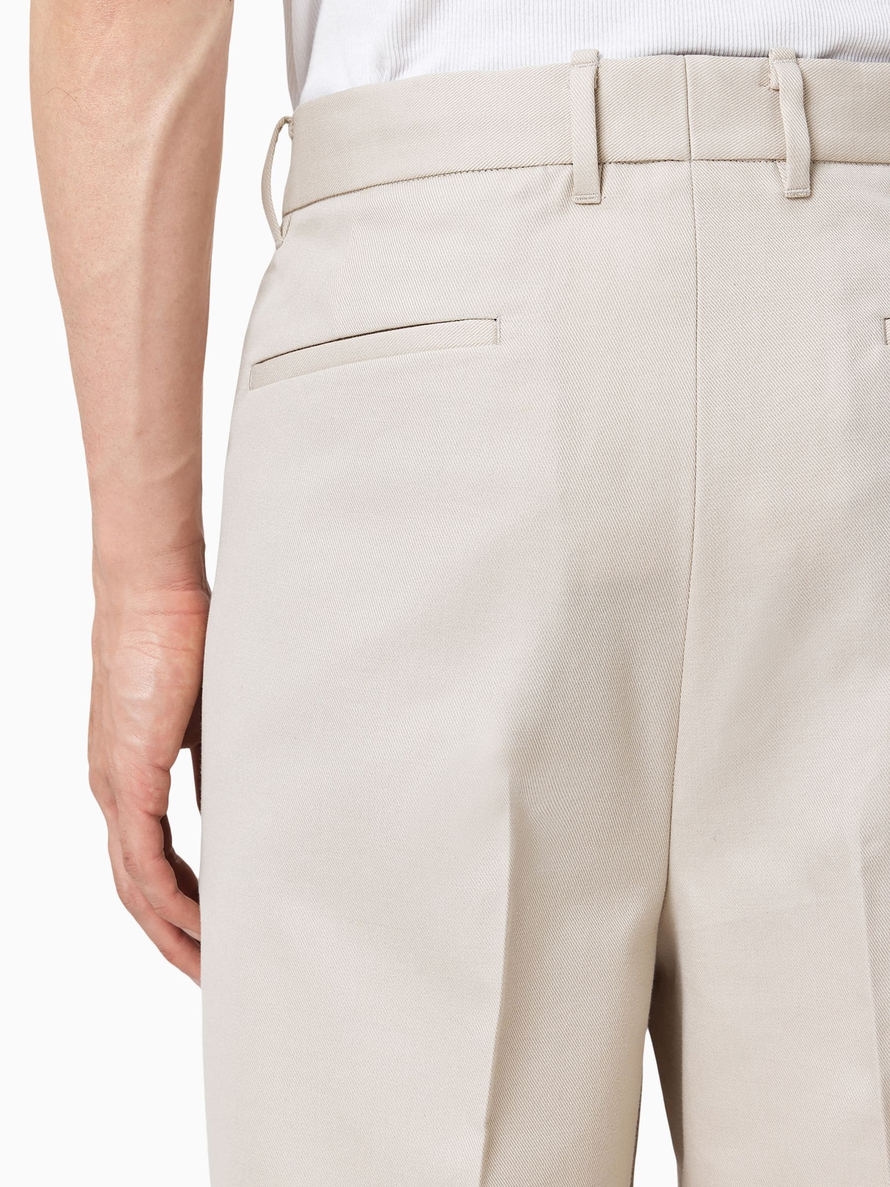 Crème - AllSaints Tallis Straight Trousers