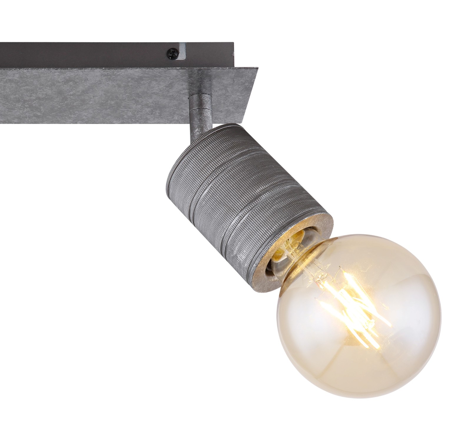 Deckenstrahler - silber - gerillt - 2-flammig