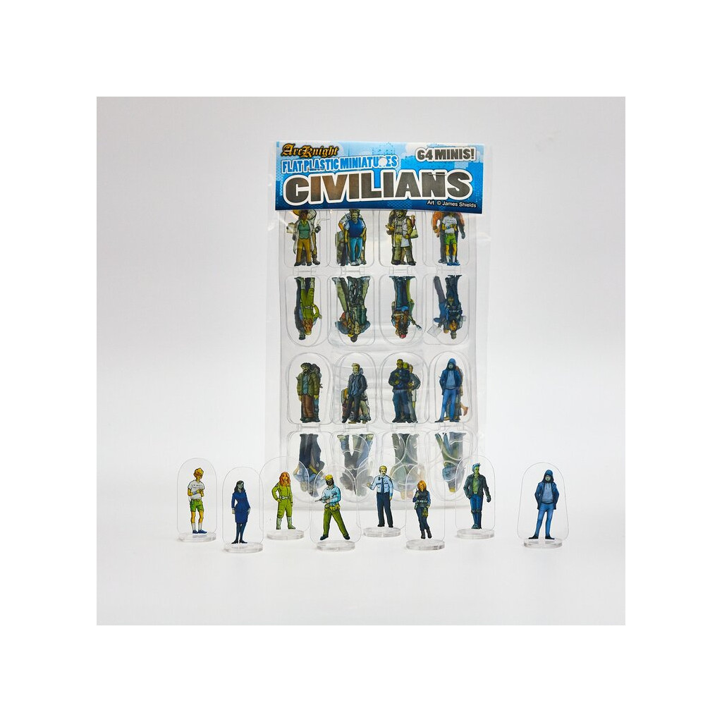 Flat Plastic Miniatures - Civilians - 64 Pieces