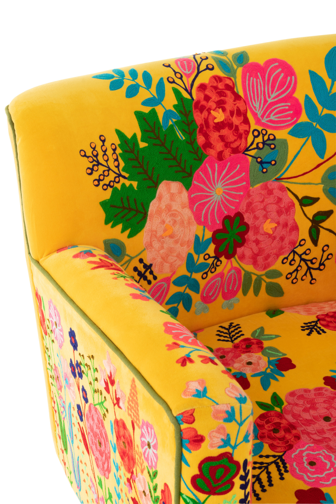 Fauteuil  Bloemen Mangohout Geel