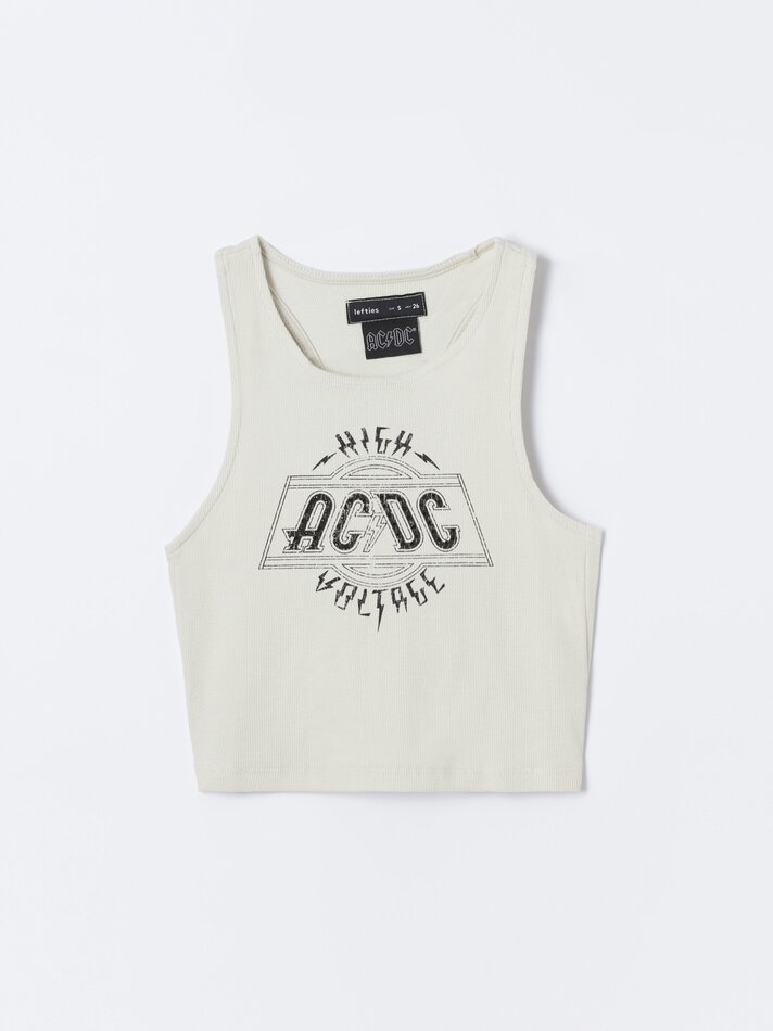 Top cropped ACDC - Bege