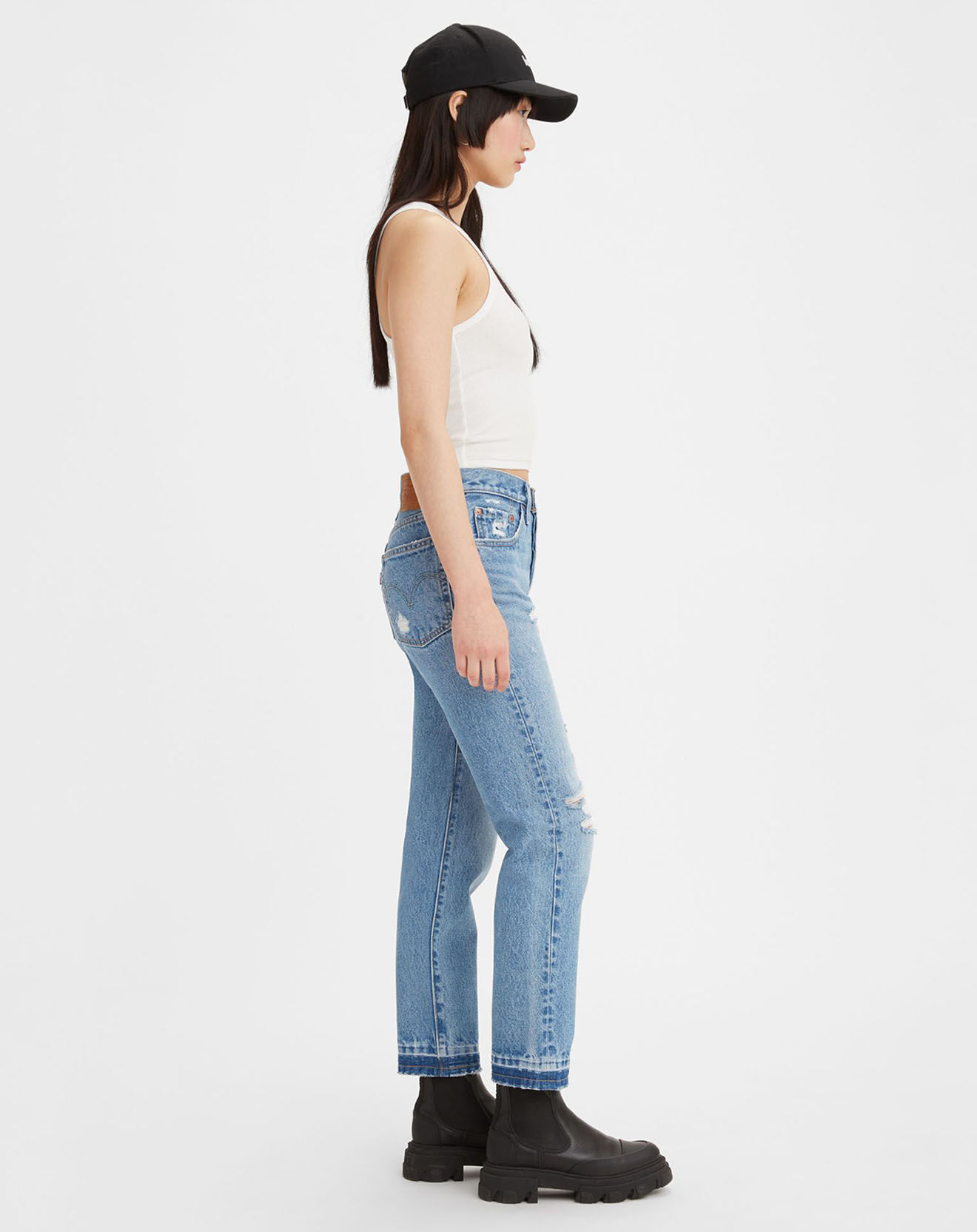 Levi's® Jean 501 Crop coupe droite bleu