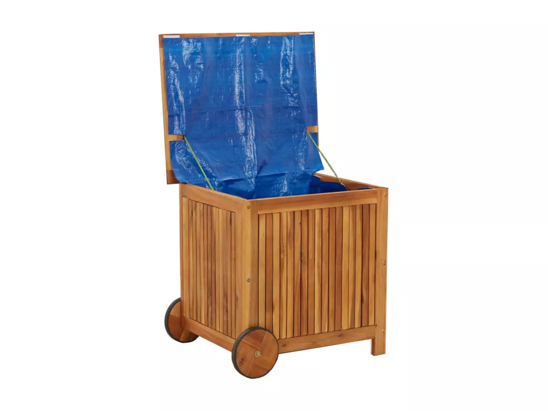 Prolenta Premium - Boîte de rangement de jardin avec roues 60x50x58 cm Bois acacia
