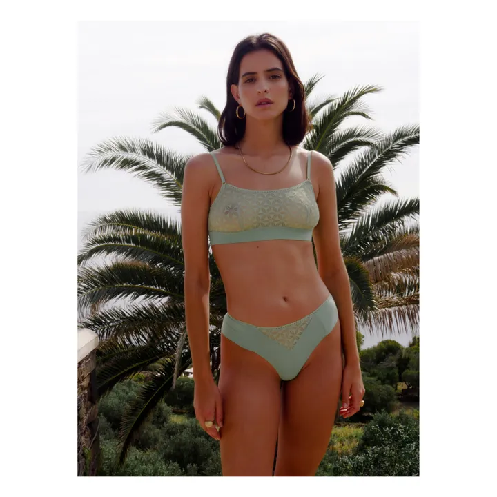 Icone Tanga Marcia Dentelle Italienne | Vert pistache