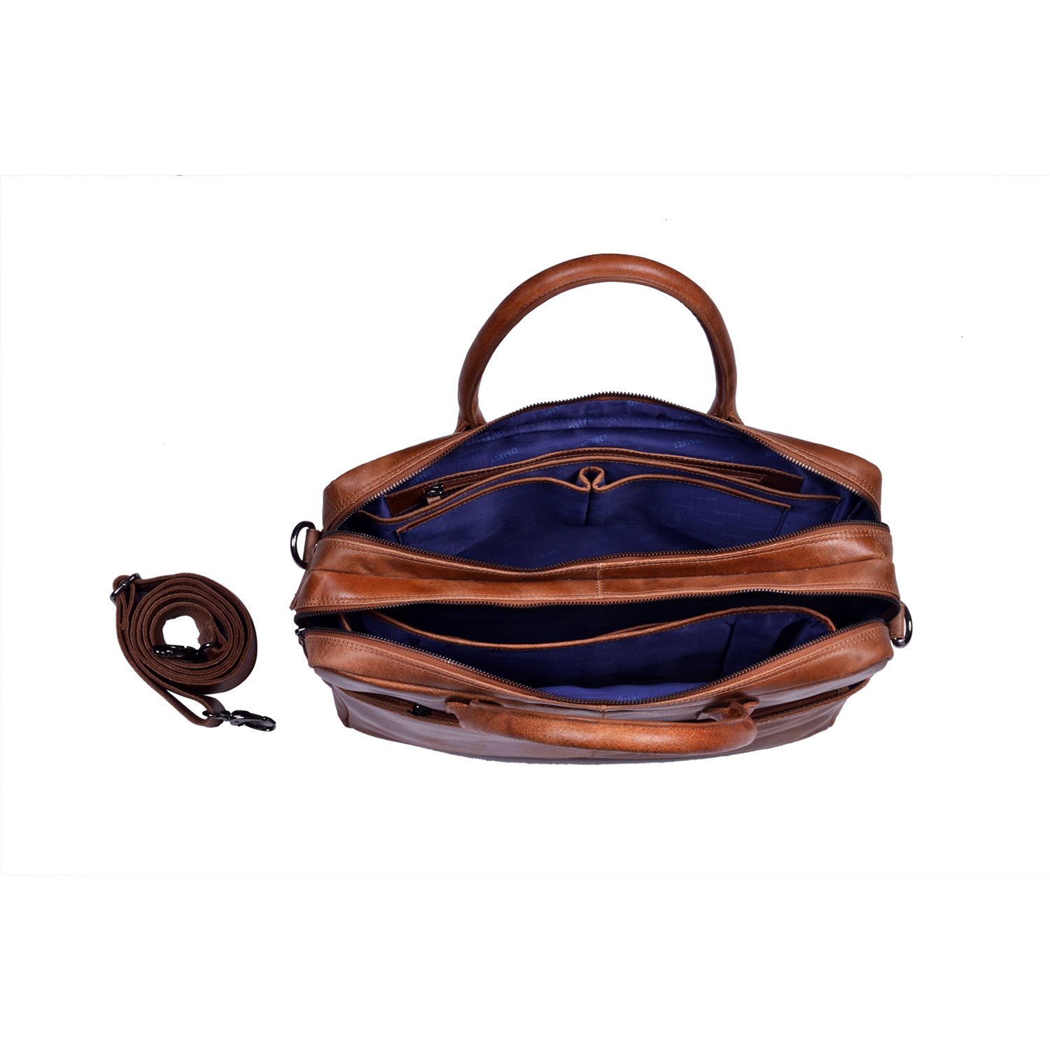 DSTRCT Fletcher Street Business Laptoptas 15.6 inch + Sleutelhanger cognac