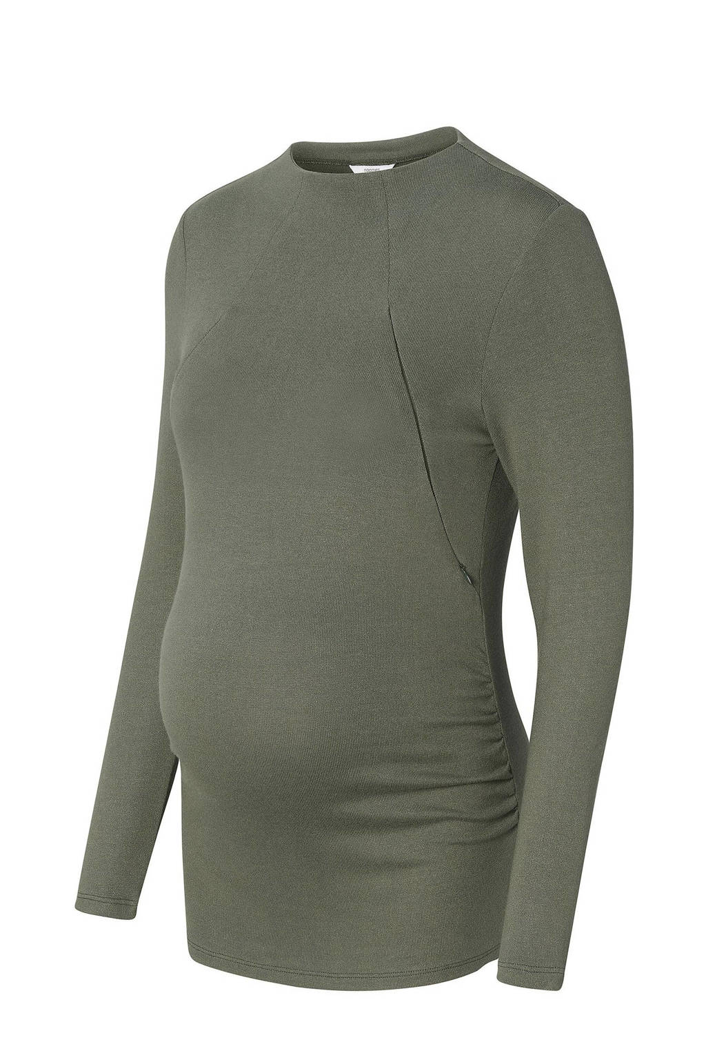 Noppies zwangerschaps- en voedingslongsleeve Rosa olijfgroen