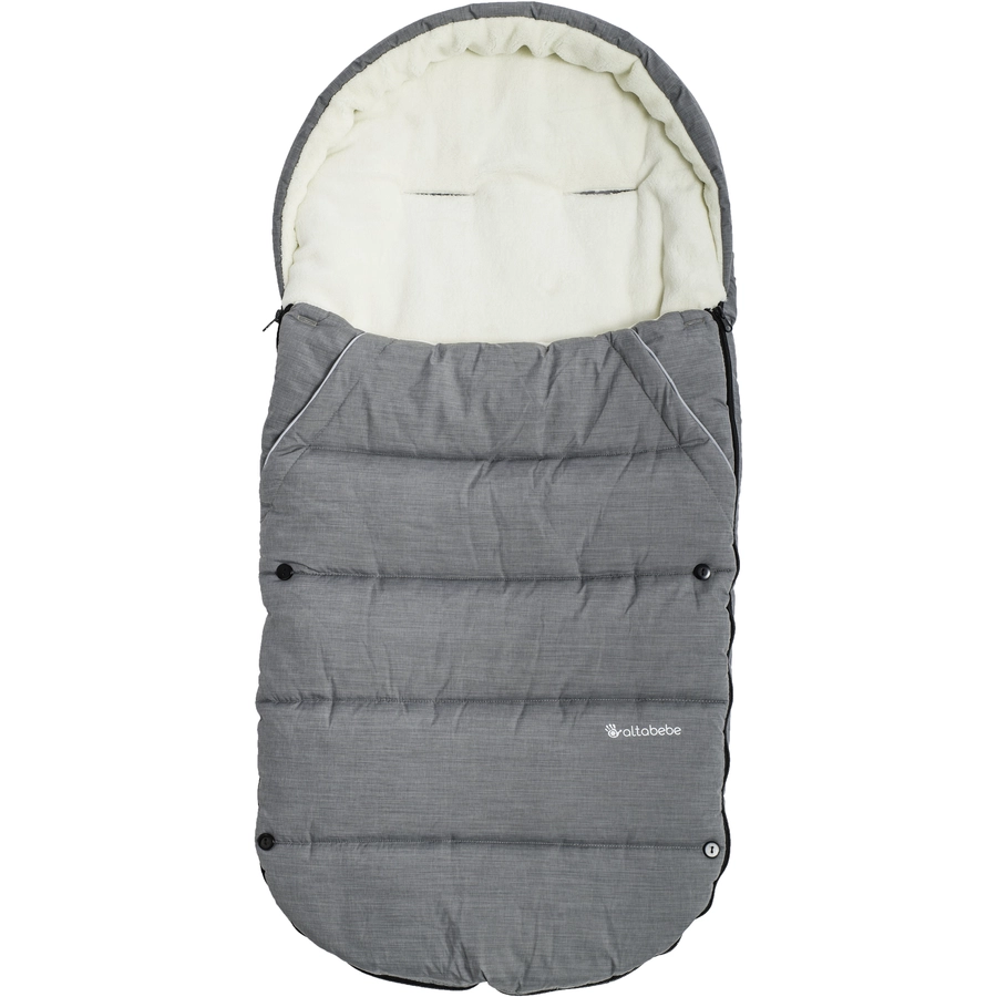 Altabebe Winterfußsack für Kinderwagen und Buggy Hellgrau-Whitemash