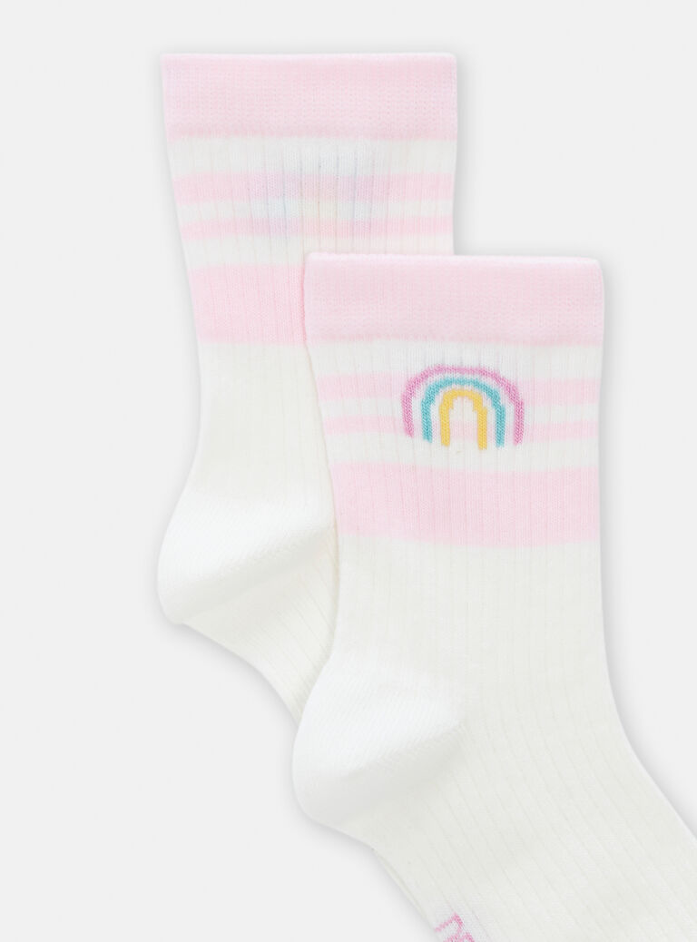 Chaussettes sport à motif arc-en-ciel pour fille