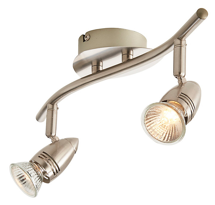 Réglette 2 spots Aspis métal chrome GU10 2x50 W