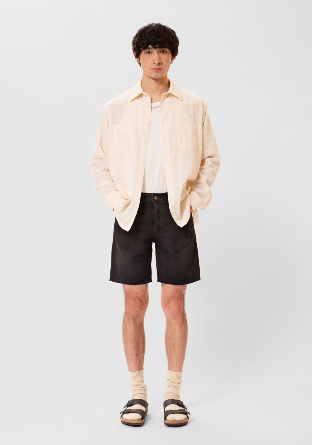 Nudie Jeans Jeans-Shorts Seth Denim Shorts Aged Black
