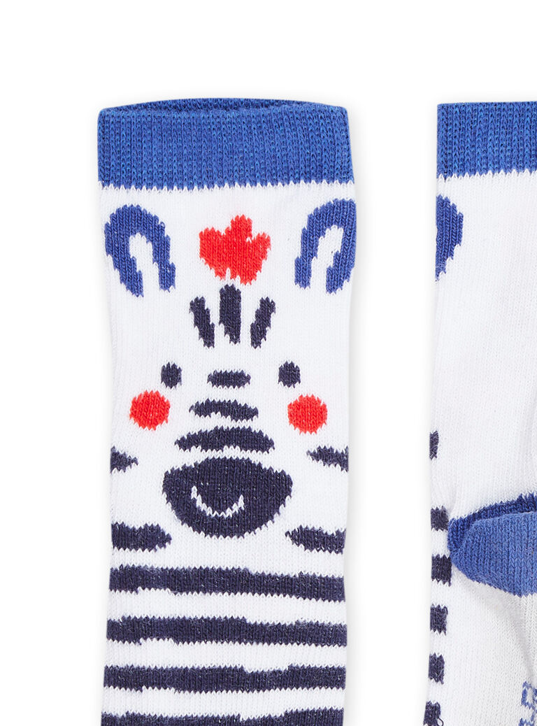 Chaussettes blanches à motif zèbre