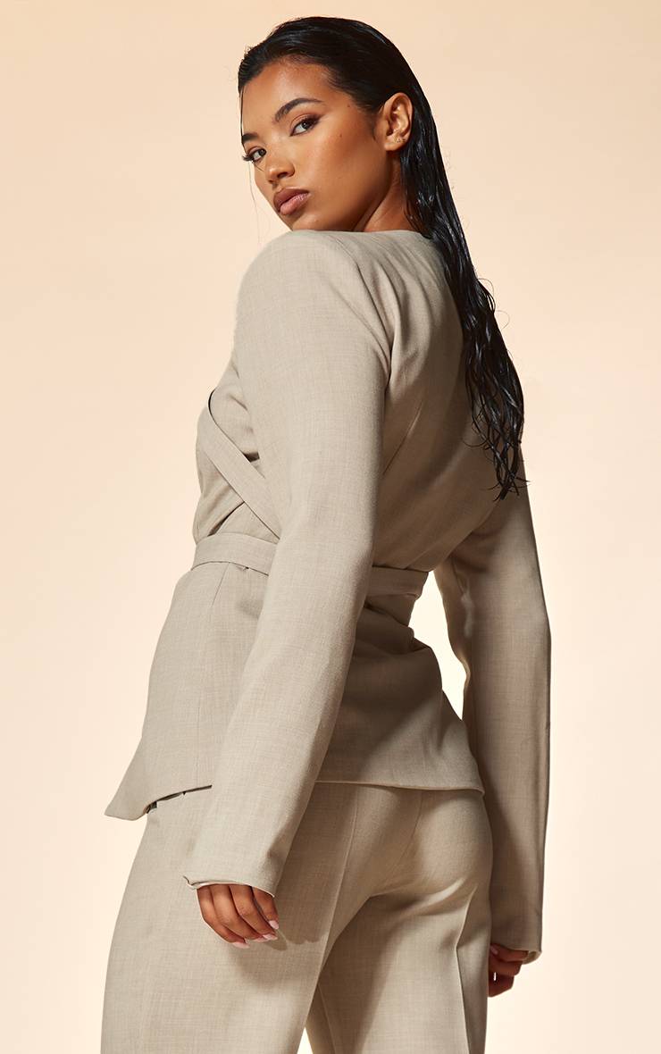 Blazer Ajusté Croisé À Détails De Sangles Plt Label