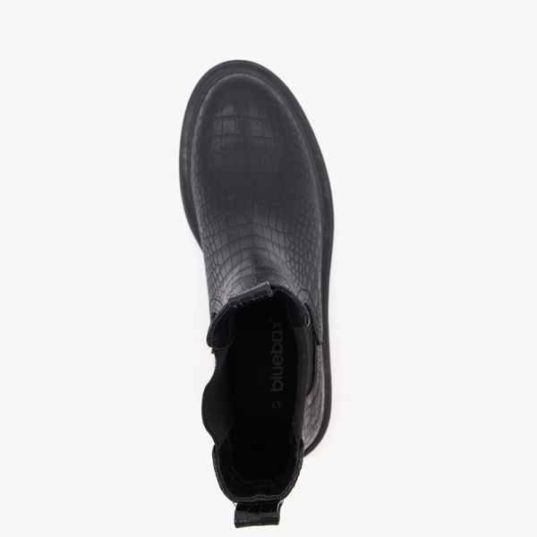 Blue Box dames chelsea boots zwart croco print