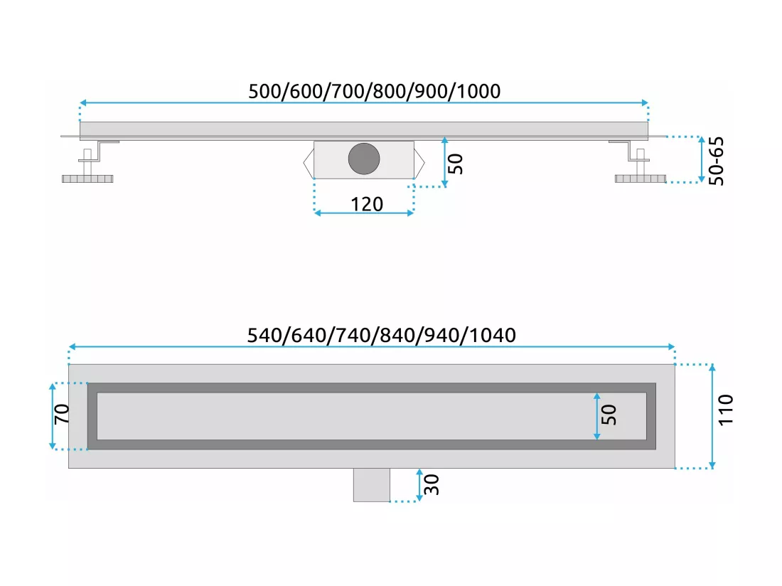 Drain Linéaire Rea Neox 600 Brush Steel