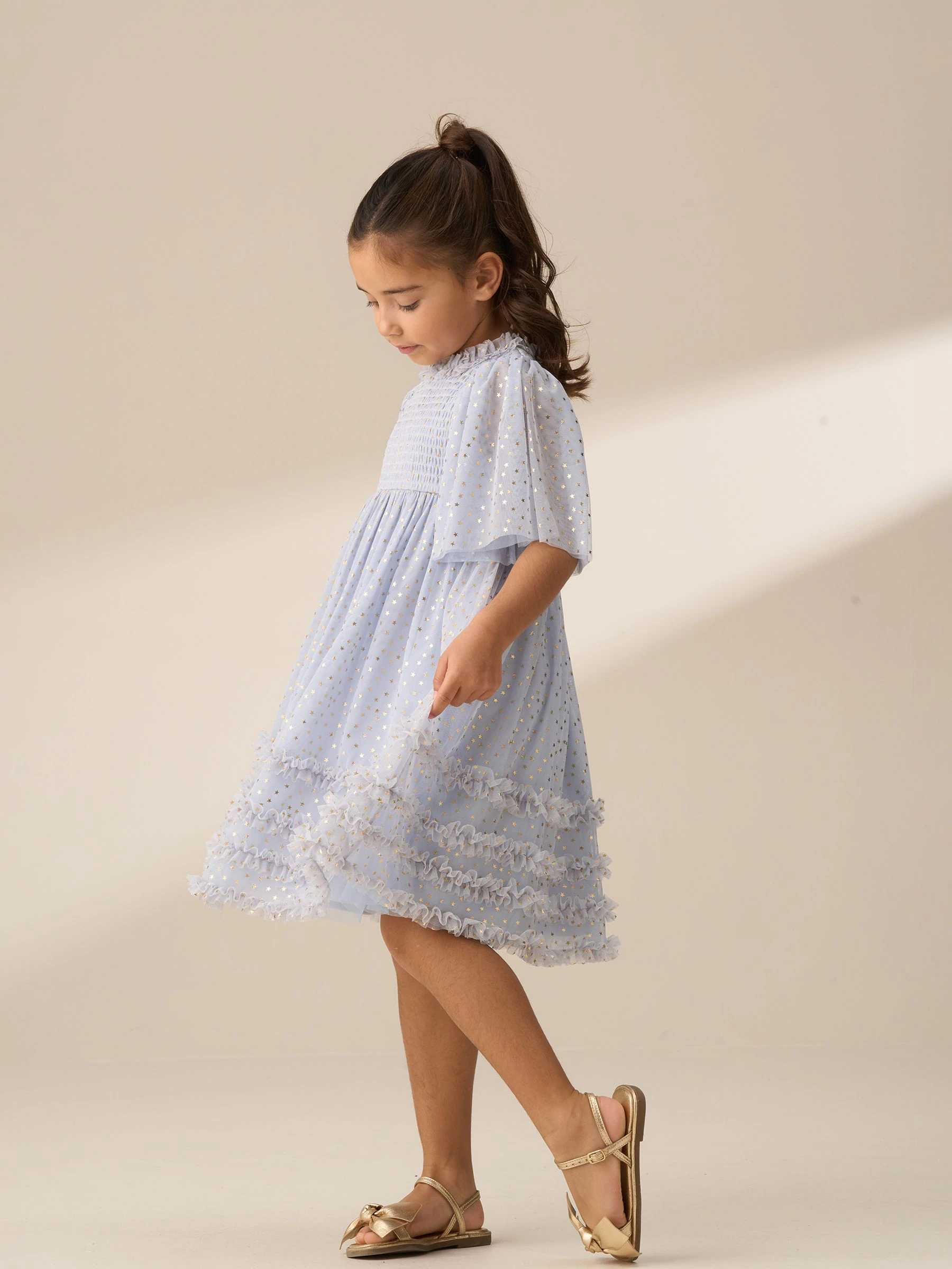 Angel & Rocket Xeni meshjurk met folieprint