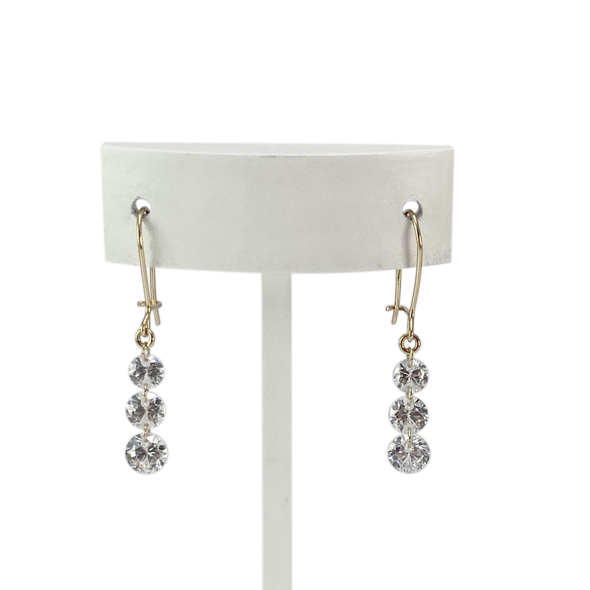 Boucles d'oreilles d'occasion or 750 jaune zirconias