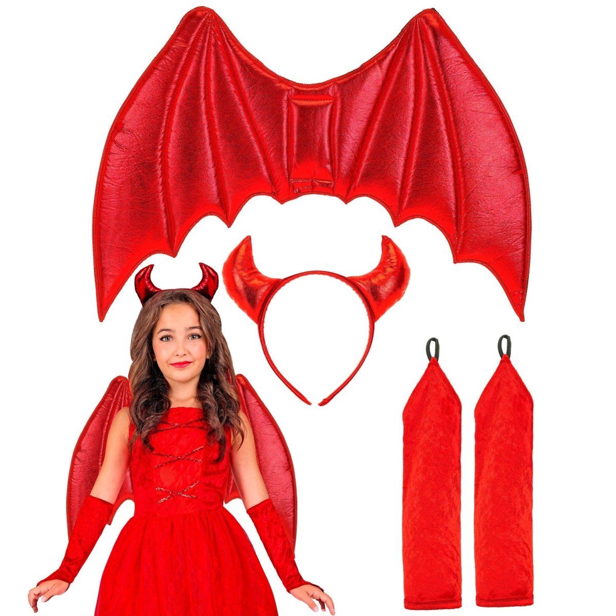 Halloween Kostuum Rood Meisje Duicel 6 delig