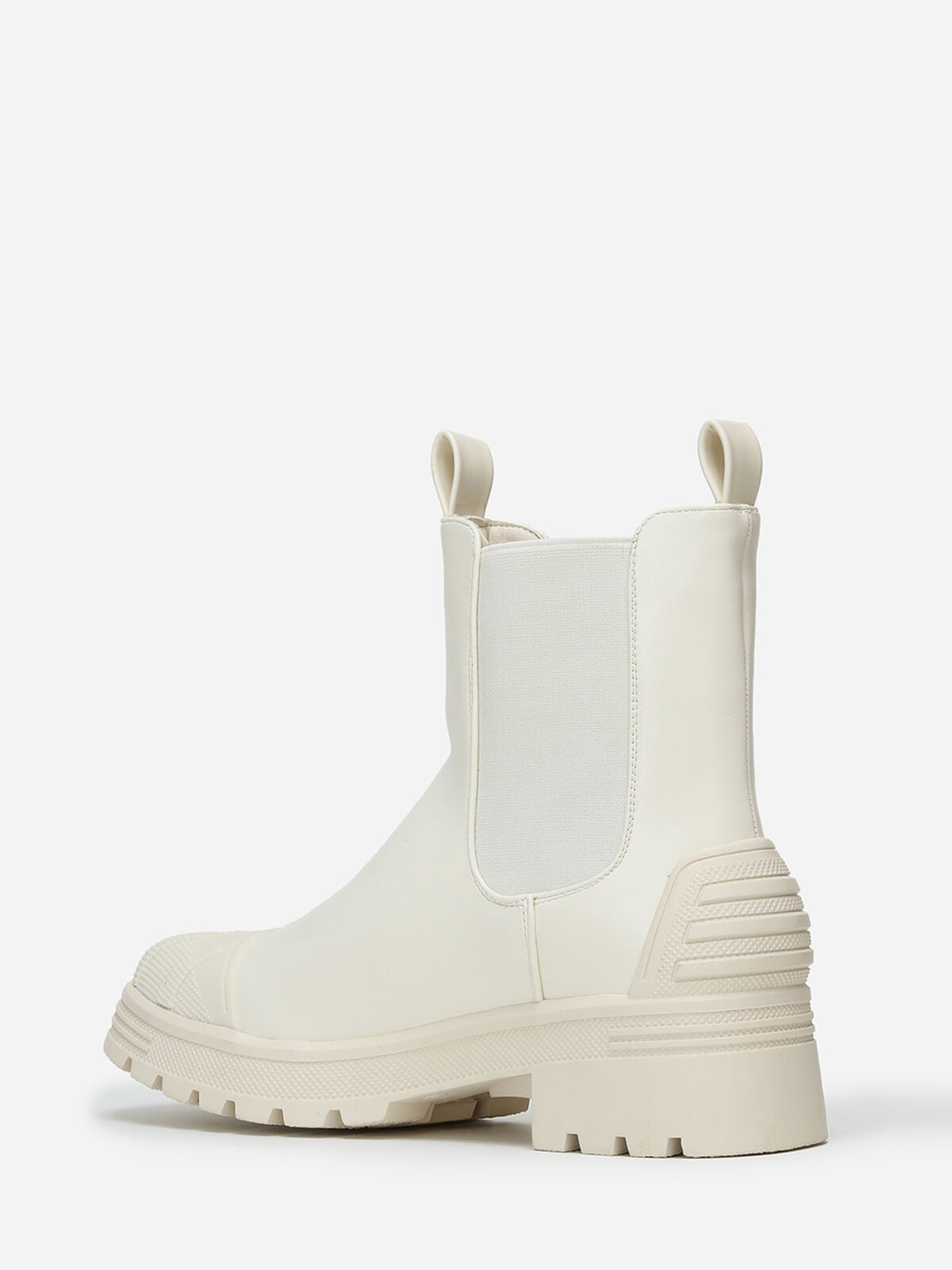 Chelsea crantées avec motifs en relief- Beige