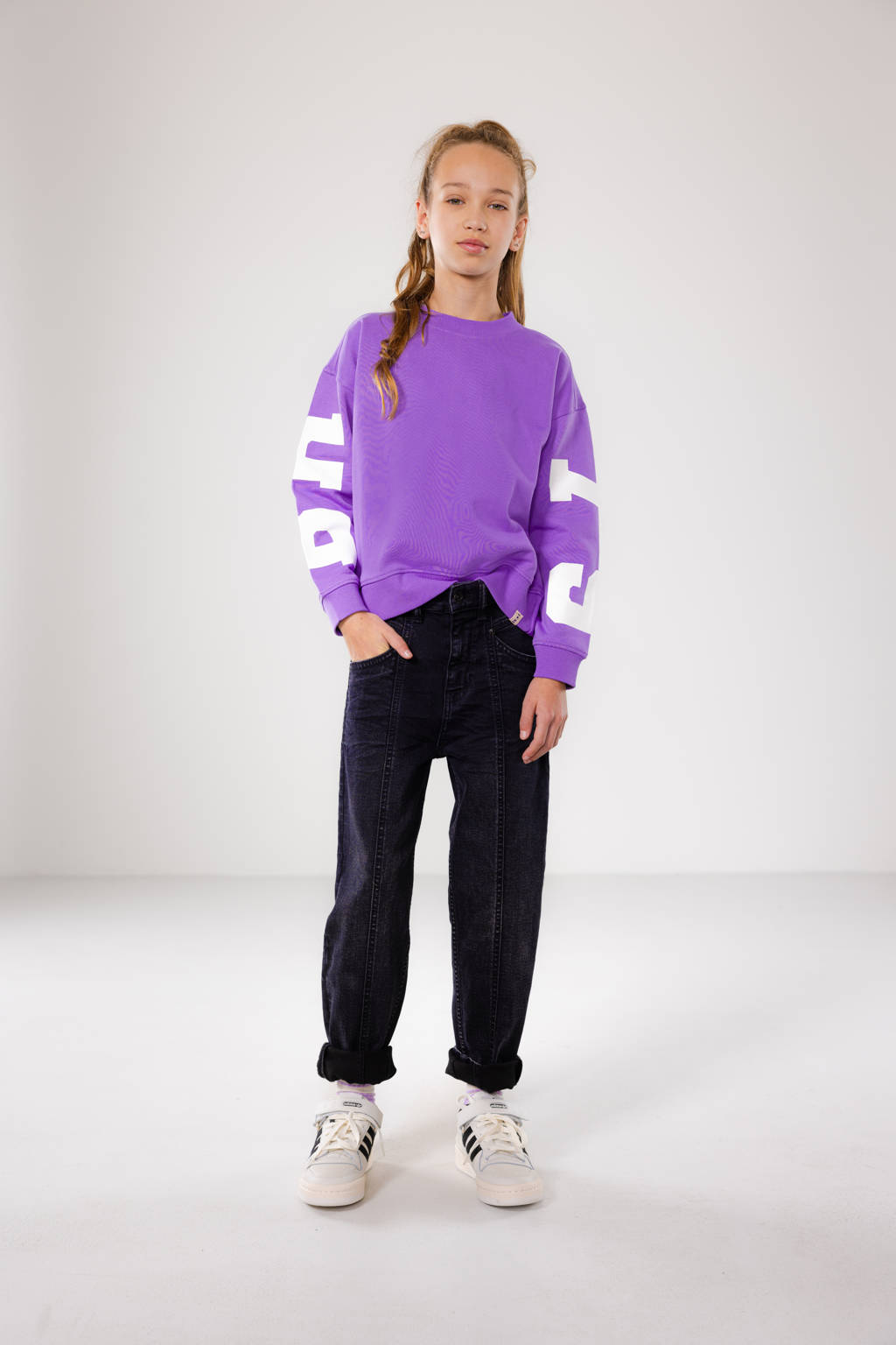 sweater Lacey met printopdruk lila