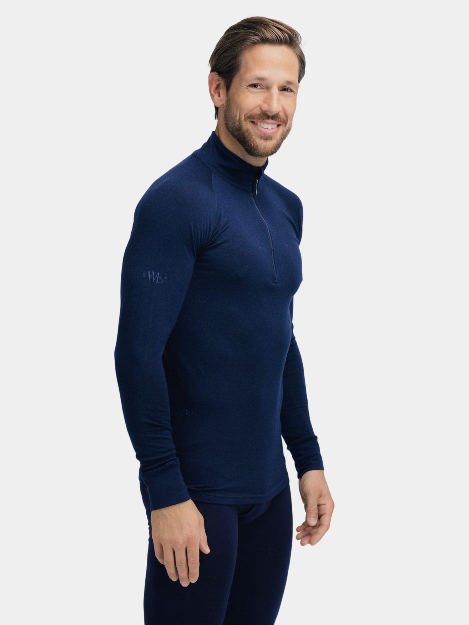 Rena Merino Half-Zip Ulltrøye Herre Blue Ink