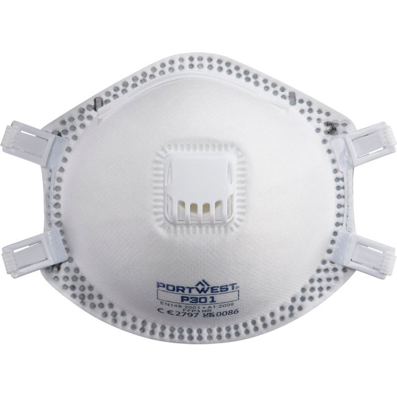 Portwest P301 Masque FFP3 avec valve, blanc -  Lot de 10