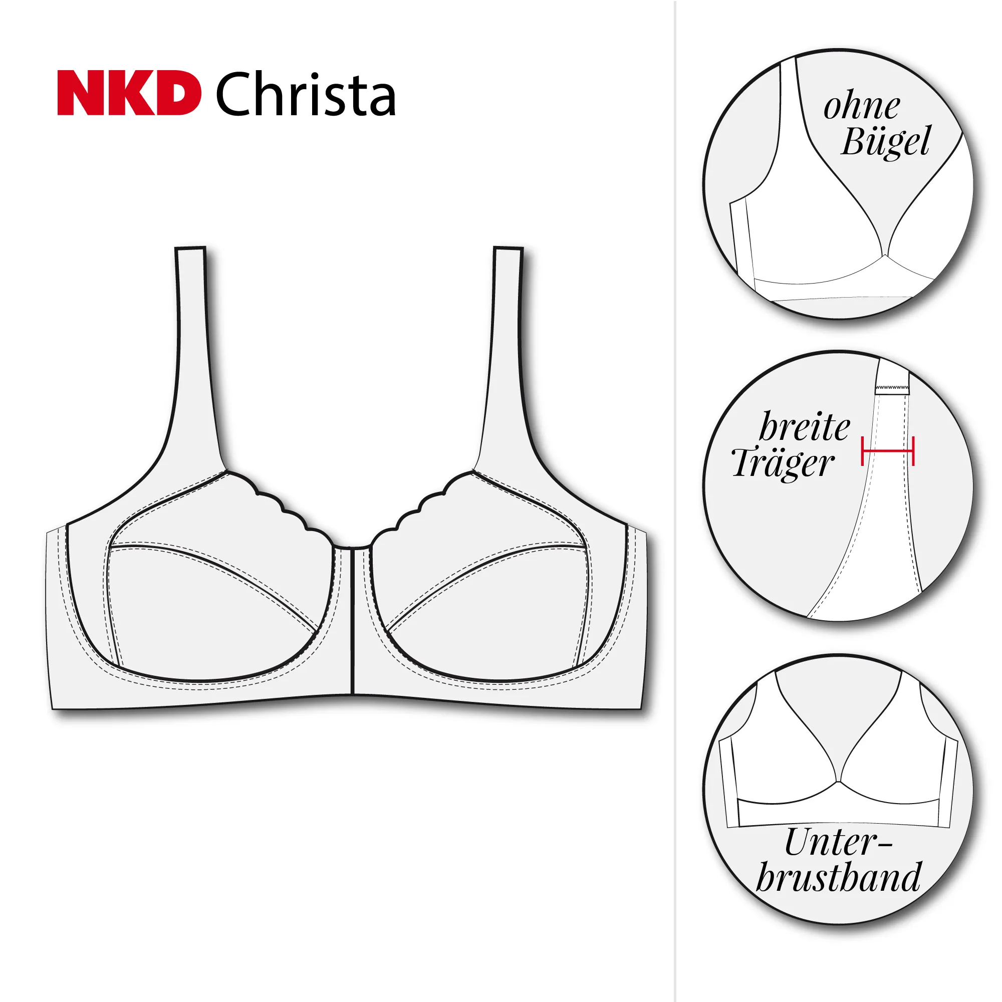Bügelloser Damen-BH, NKD-CHRISTA