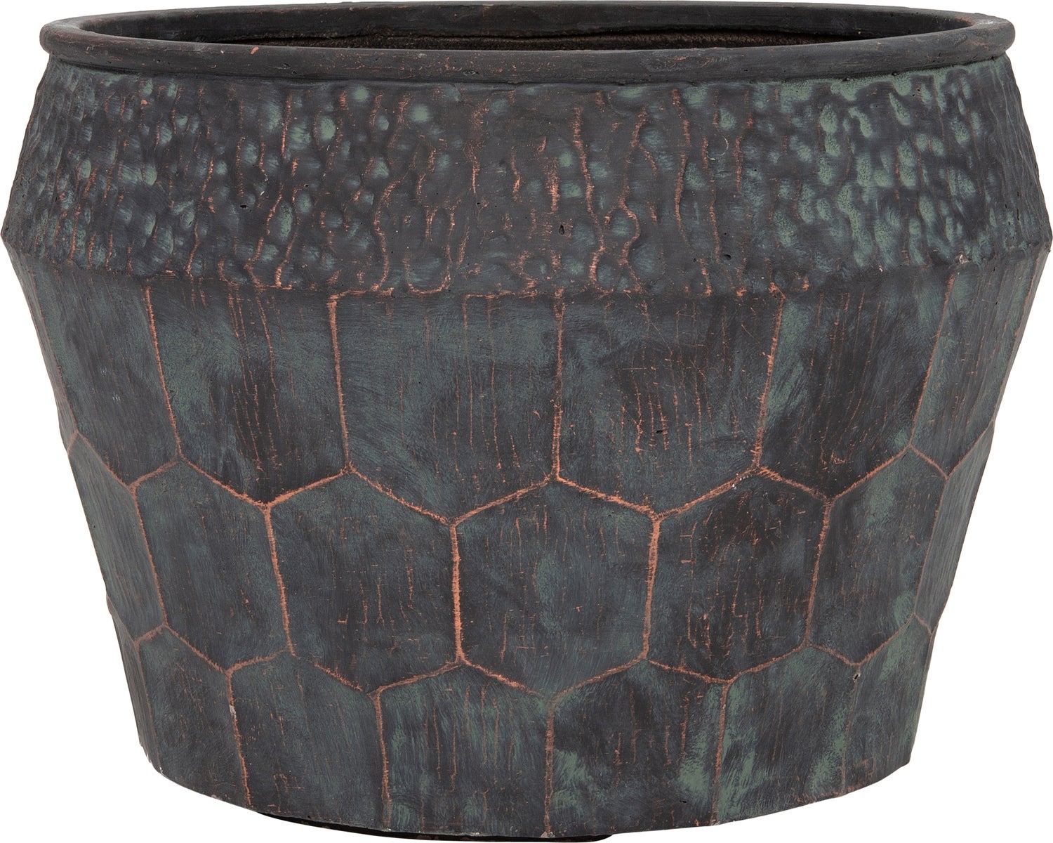 Intratuin bloempot Nika groen / koper D 45 H 31 cm
