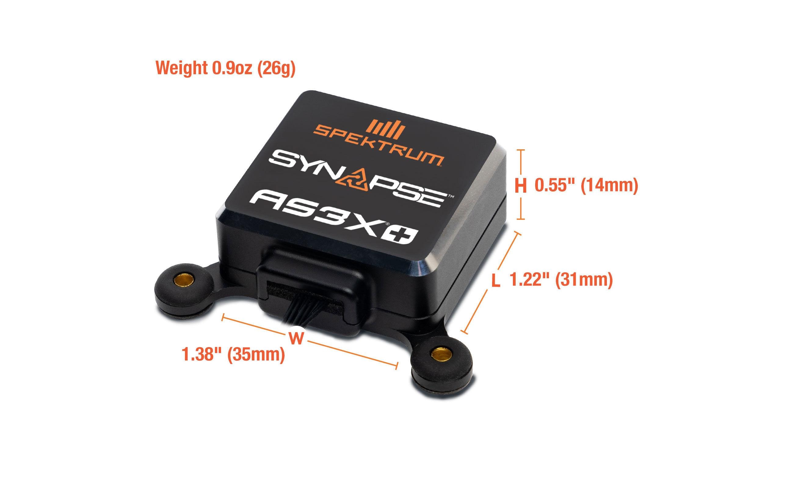 Empfänger AR20410T PowerSafe mit Synapse AS3X+ 20-Kanal DSMX<br>Akkuweiche mit 20-Kanal DSMX Empfänger und AS3X+ Gyro
