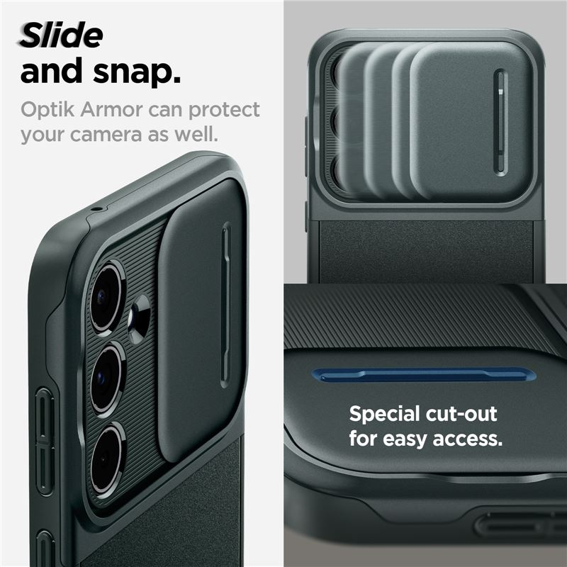 Samsung Galaxy A55 Optik Armor Hybrid Case Hülle mit Cam-Slider (ACS07536) - Abyss Green (Grün)