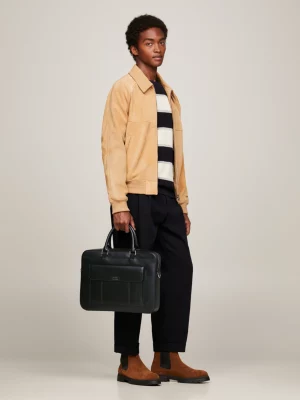 Bolsa para laptop em couro com logotipo