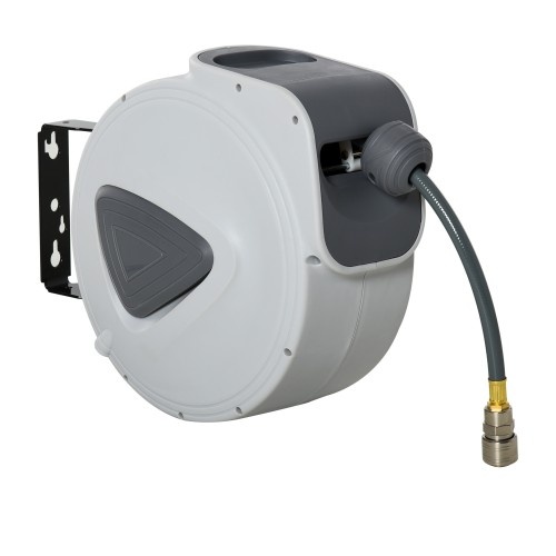 Carretel para mangueira de ar comprimido de 15 m, cinza