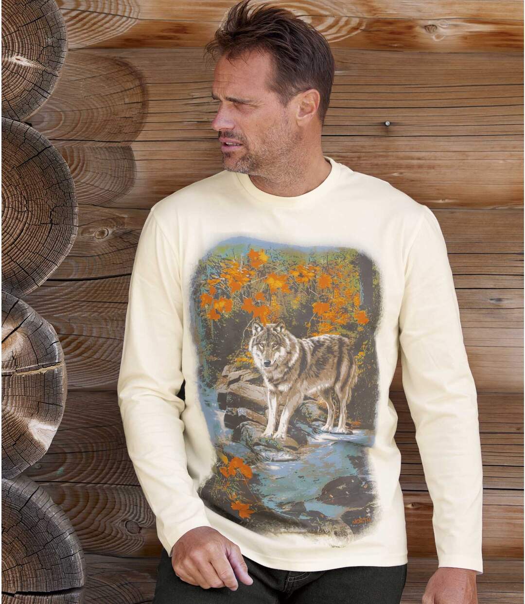 Lot de 2 Tee-Shirts Manches Longues Imprimé Loups