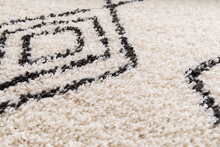 Tapis Shaggy Coltrane motif Berbère L. 60 x l. 90 x ep. 3 cm beige GoodHome