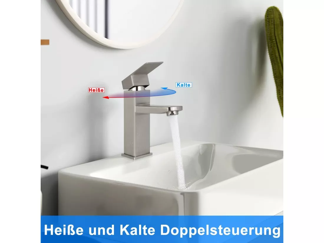 NETTLIFE robinet d'évier robinet chaud/froid robinet haute pression en acier inoxydable