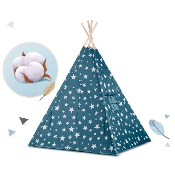 Hver liten eventyrer trenger sin egen tipi!Barneteltet i form av en indisk tipi er en populær interiørdetalj til barnerom.Hovedtrekk:- Naturmaterialer
