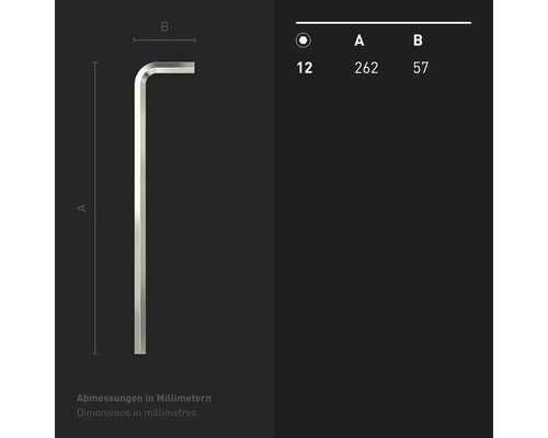 INBUS® 71581 Haakse schroevendraaier (extra lang) 12 mm — Gemaakt in Duitsland
