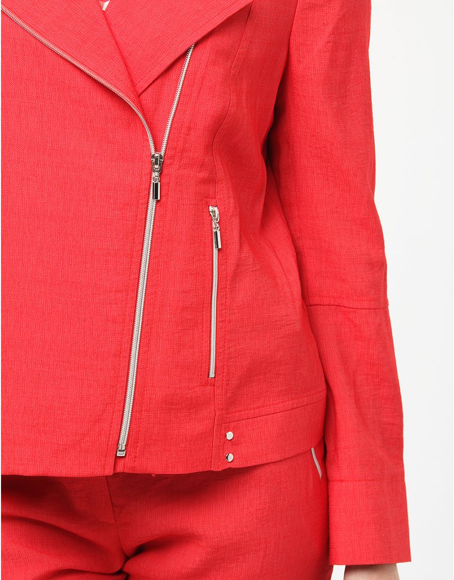 Veste rouge col à revers