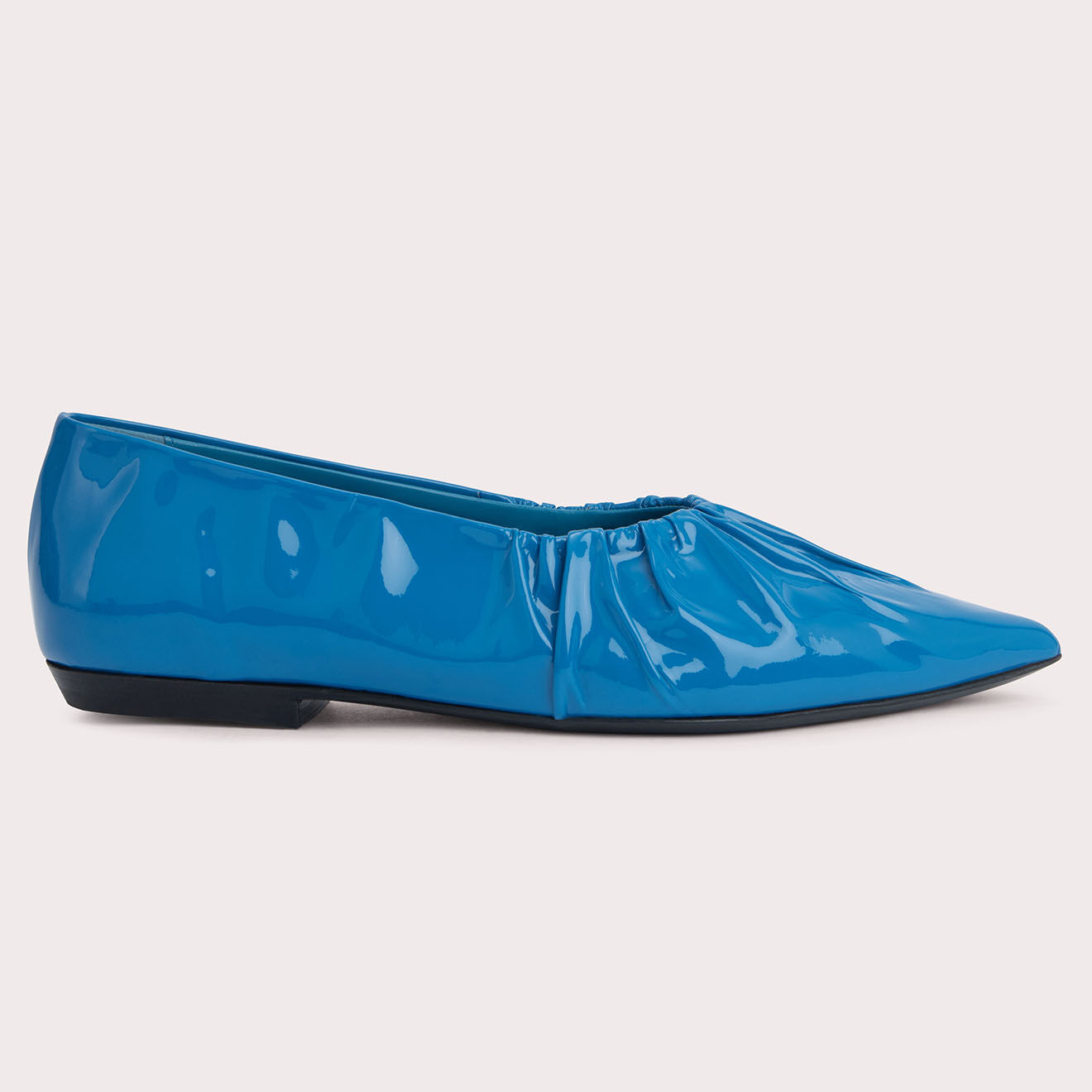 By Far Ballerines en Cuir verni Regina bleues