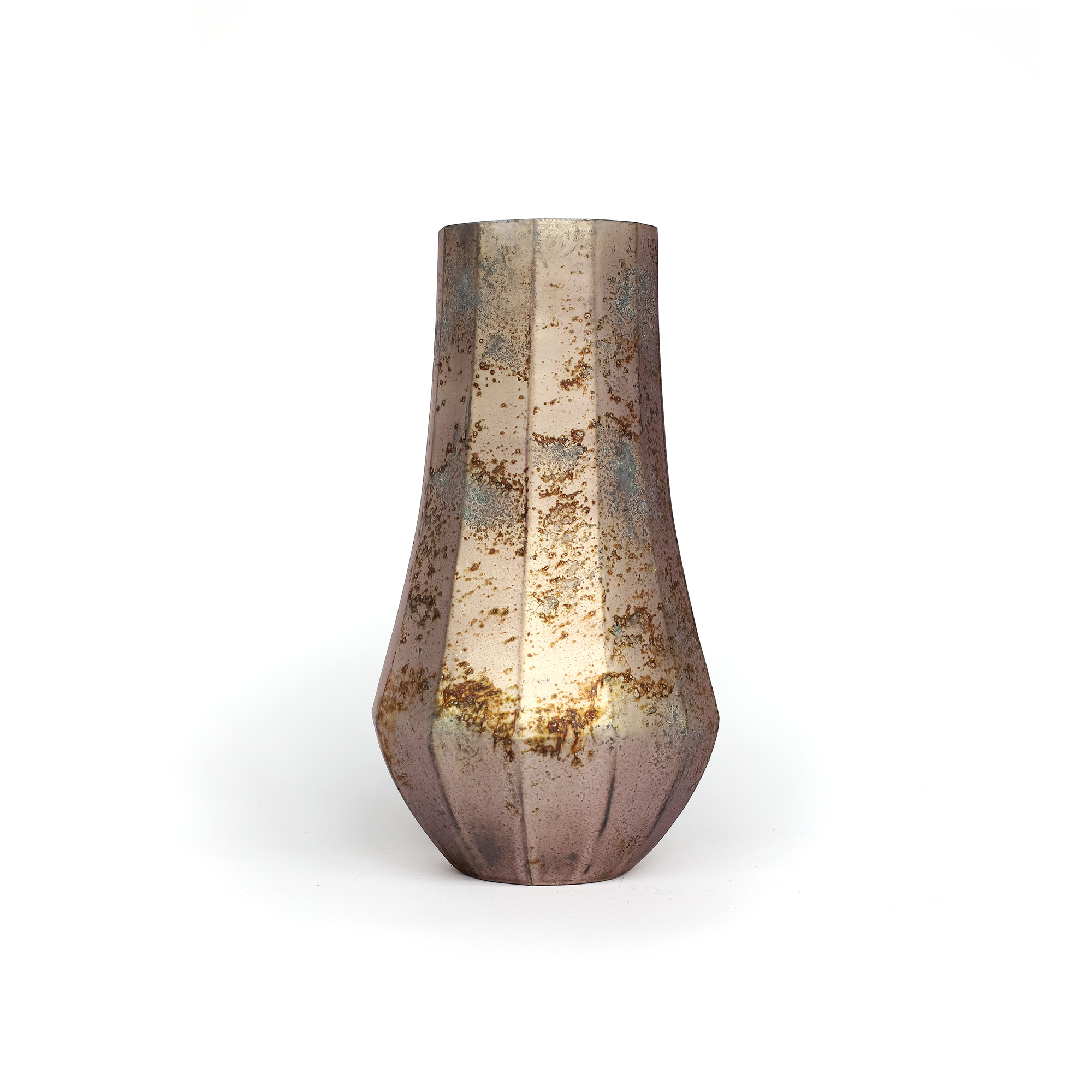 Glasvase 'Raoul', antik kupfer, Ø 12 cm, H 24 cm von fischer's lagerhaus