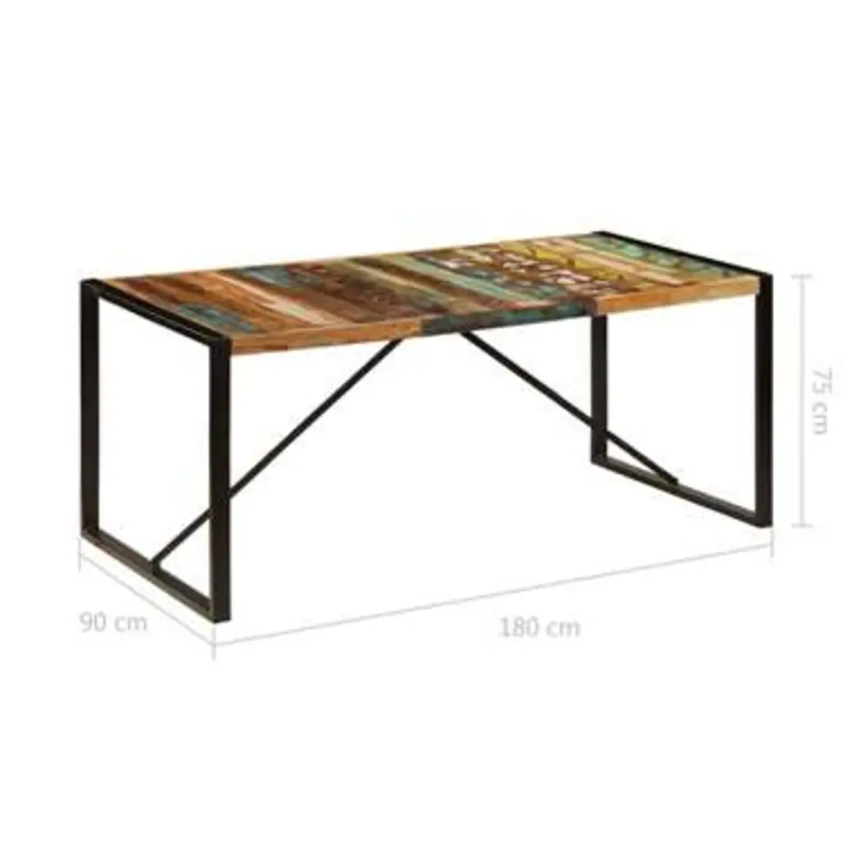 vidaXL - Eettafel - Multikleur - Hout - 180 x 90 x 75 cm