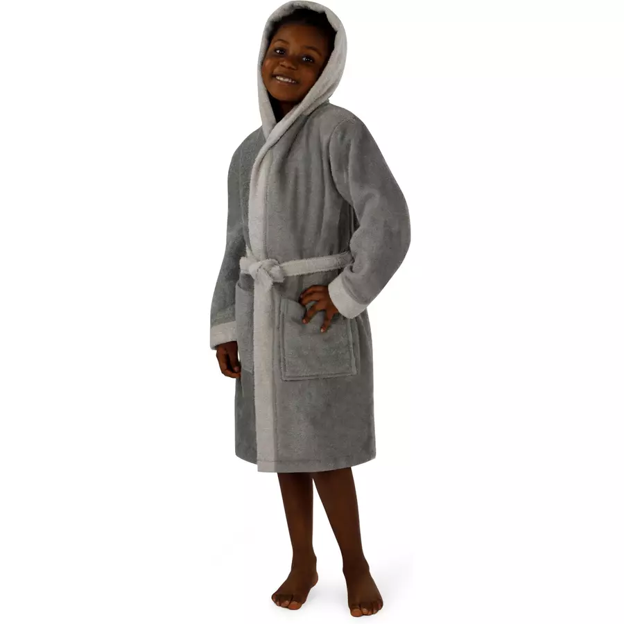 normani Kinder Bademantel aus Bio-Baumwolle Elounda Grau