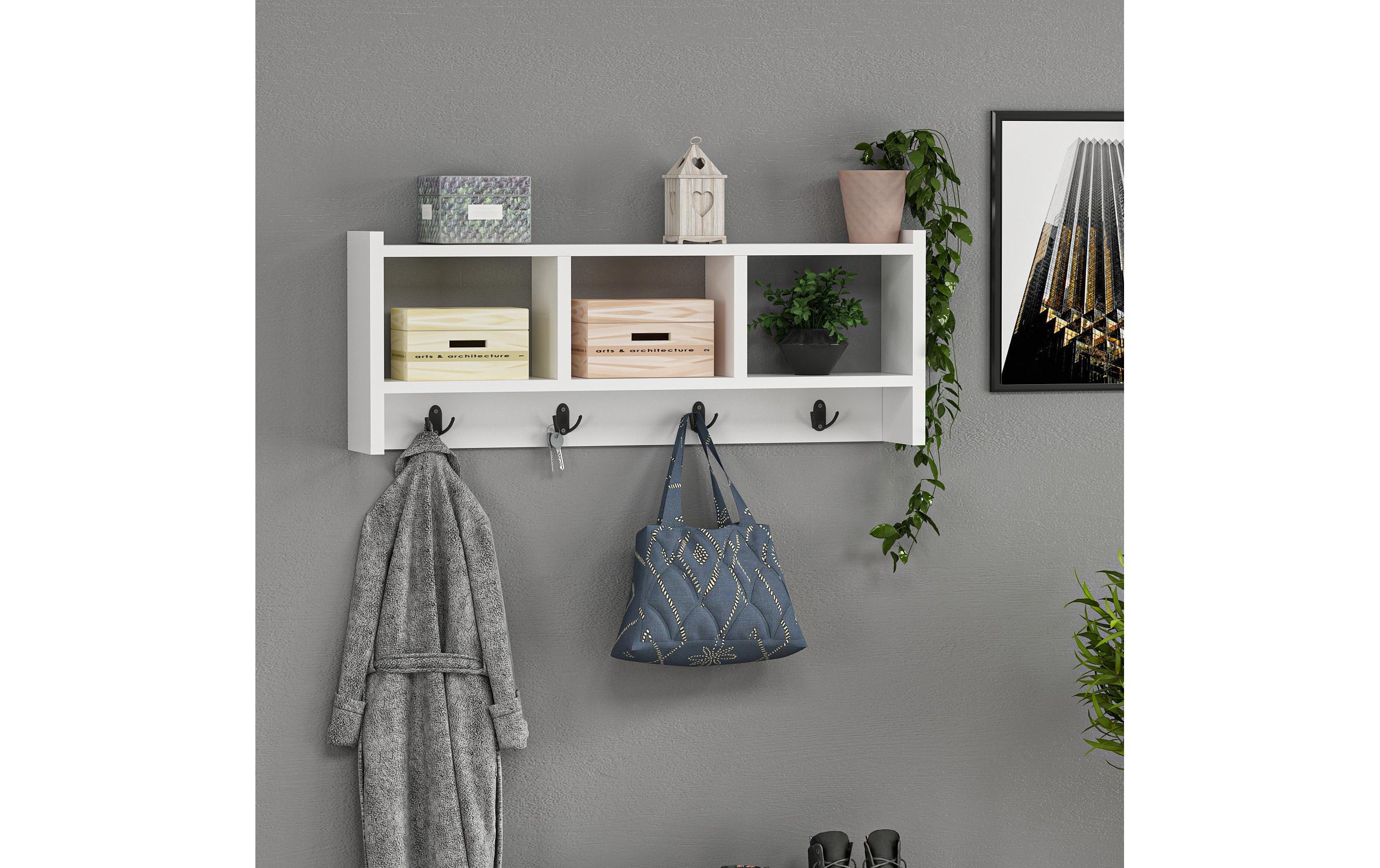 Wandgarderobe Star 75.6 cm x 35 cm, WeissModerner Kleiderbügel